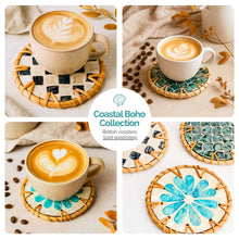 Load image into Gallery viewer, Drinks Coasters - Natural Round Kitchen Coaster (Set of 6)