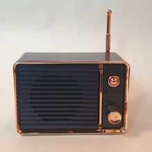 Load image into Gallery viewer, SoSo Retro Bluetooth Mini Speaker - Navy & Rose Gold