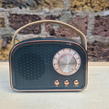 Load image into Gallery viewer, Retro Bluetooth Speakers - Forest Green & Gold