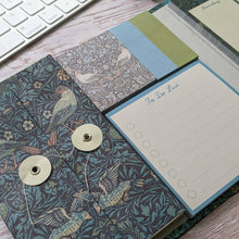 Load image into Gallery viewer, William Morris Weekly Planner Organiser With Sticky Notes - Birds Design