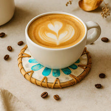 Load image into Gallery viewer, Drinks Coasters - Natural Round Kitchen Coaster (Set of 6)