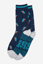 Load image into Gallery viewer, Men's Bamboo Socks - Navy Blue/Light Grey, Kingfishers