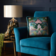 Load image into Gallery viewer, Suburban Jungle Filled Cushion by Laurence Llewelyn-Bowen - Teal