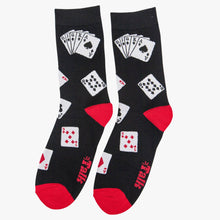 Load image into Gallery viewer, Poker Cards Bamboo Socks in Black