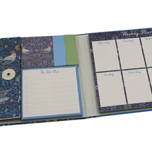 Load image into Gallery viewer, William Morris Weekly Planner Organiser With Sticky Notes - Birds Design
