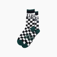 Load image into Gallery viewer, Chess Bamboo Socks in Black/White