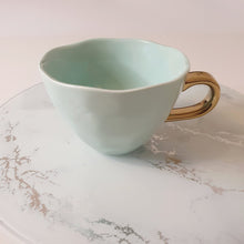 Load image into Gallery viewer, SoSo Retro Candy Coloured Mugs - Teal & Gold