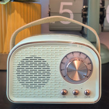 Load image into Gallery viewer, Retro Bluetooth Speakers - Pistachio & Gold
