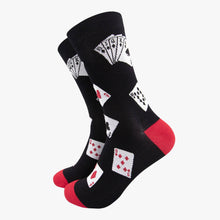 Load image into Gallery viewer, Poker Cards Bamboo Socks in Black
