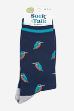 Load image into Gallery viewer, Men's Bamboo Socks - Navy Blue/Light Grey, Kingfishers
