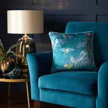Load image into Gallery viewer, Birdity Absurdity Filled Cushion by Laurence Llewelyn-Bowen: Blue