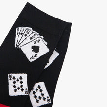 Load image into Gallery viewer, Poker Cards Bamboo Socks in Black