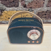 Load image into Gallery viewer, Retro Bluetooth Speakers - Forest Green & Gold