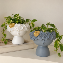 Load image into Gallery viewer, Floral Head Resin Vase - Grey