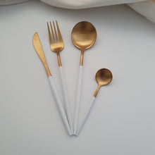 Load image into Gallery viewer, 16 Piece Gold Plated Stainless Steel Cutlery (more colours available)