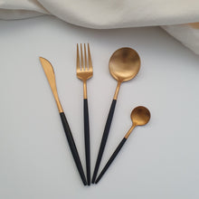 Load image into Gallery viewer, 16 Piece Gold Plated Stainless Steel Cutlery (more colours available)