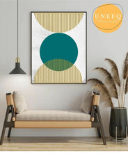 Load image into Gallery viewer, Teal Rays Wall Art - A3