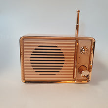 Load image into Gallery viewer, SoSo Retro Bluetooth Mini Speaker - Navy &amp; Rose Gold
