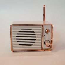 Load image into Gallery viewer, SoSo Retro Bluetooth Mini Speaker - White &amp; Rose Gold
