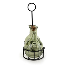 Load image into Gallery viewer, Set of 2 Oil Bottles on Stand - Green 2pk
