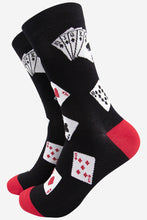 Load image into Gallery viewer, Poker Cards Bamboo Socks in Black
