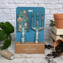 Load image into Gallery viewer, Orange Grove Fork and Trowel Garden Tool Set - William Morris Design
