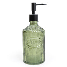 Load image into Gallery viewer, Green Glass Soap Dispenser With Black Pump 4PK
