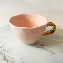 Load image into Gallery viewer, SoSo Retro Candy Coloured Mugs - Pastel Blue &amp; Gold
