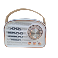 Load image into Gallery viewer, Retro Bluetooth Speakers - Cream &amp; Gold
