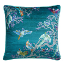 Load image into Gallery viewer, Birdity Absurdity Filled Cushion by Laurence Llewelyn-Bowen: Blue
