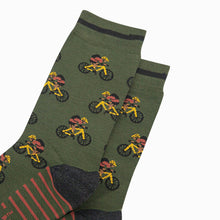 Load image into Gallery viewer, Mountain Bike Bamboo Socks in Khaki
