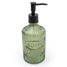 Load image into Gallery viewer, Green Glass Soap Dispenser With Black Pump 4PK
