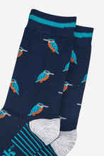 Load image into Gallery viewer, Men's Bamboo Socks - Navy Blue/Light Grey, Kingfishers
