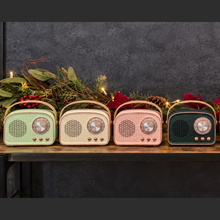 Load image into Gallery viewer, Retro Bluetooth Speakers - Cream &amp; Gold
