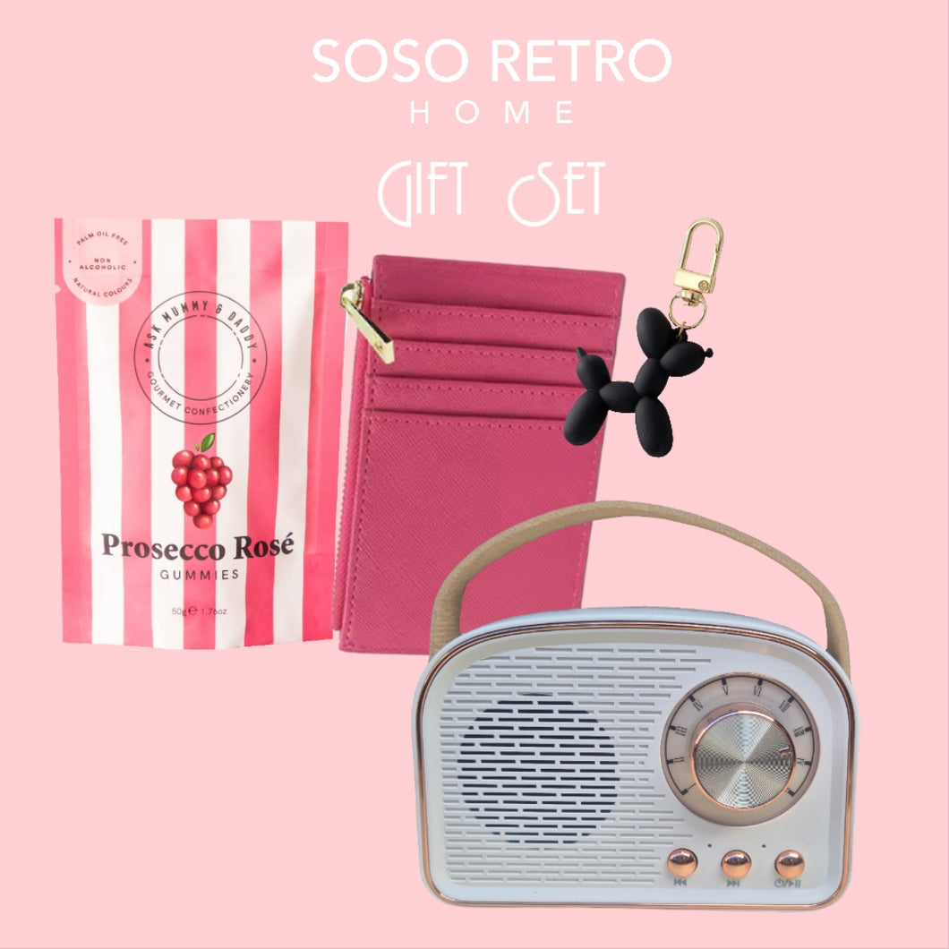 SoSo Retro Gift Set - Hot Pink