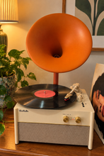 Load image into Gallery viewer, Retro Gramophone Record Player with Bluetooth - Cream &amp; Orange

