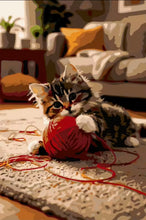 Load image into Gallery viewer, Paint by Numbers - Kitten with Red Yarn
