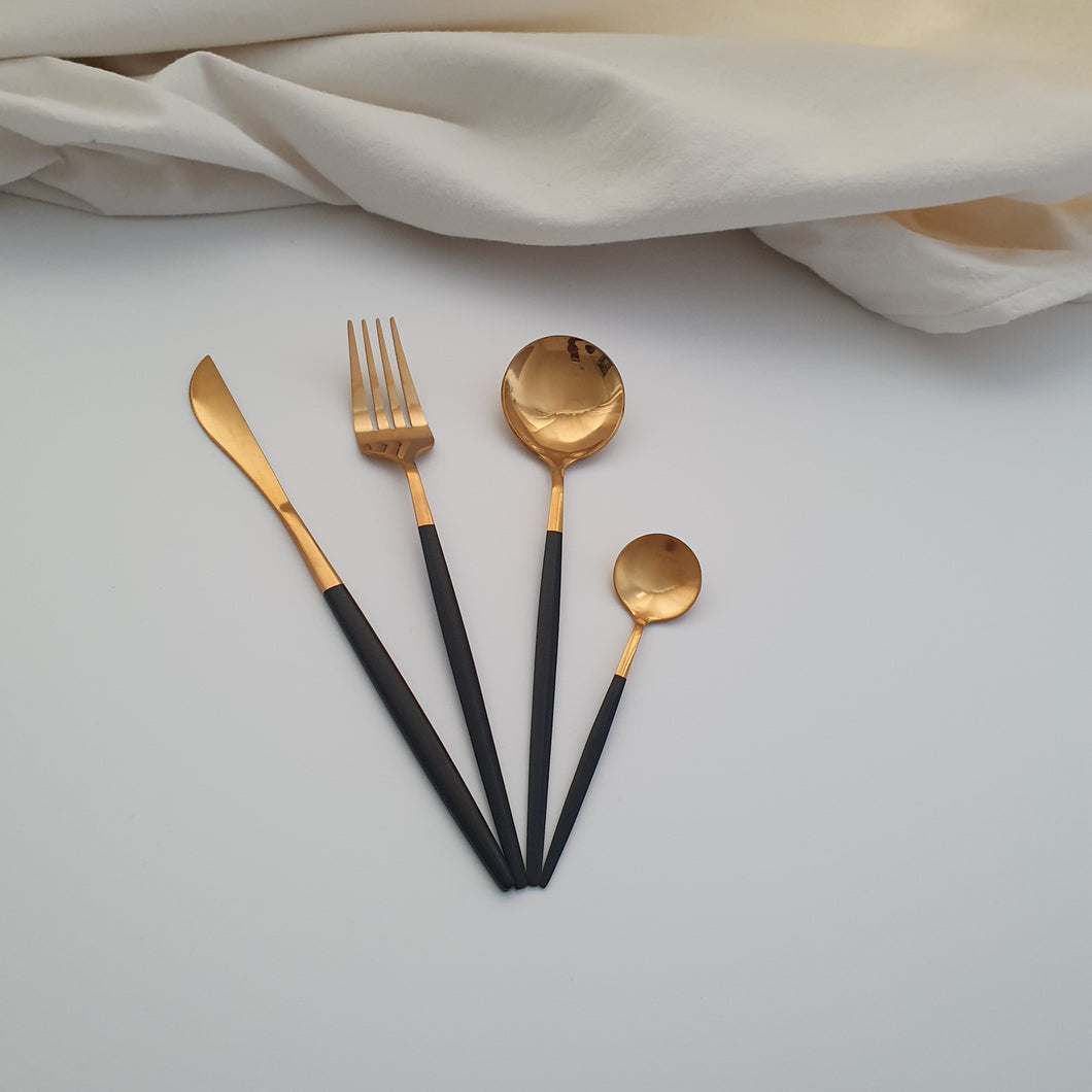 16 Piece Gold Plated Stainless Steel Cutlery (more colours available)