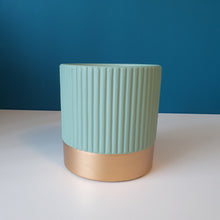 Load image into Gallery viewer, SoSo Retro Colour Block Ceramic Plant Pot - Pink &amp; Gold
