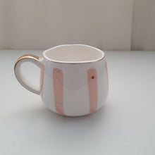 Load image into Gallery viewer, Gold accent and pink stripes mug
