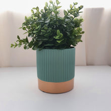 Load image into Gallery viewer, SoSo Retro Colour Block Ceramic Plant Pot - Pink &amp; Gold
