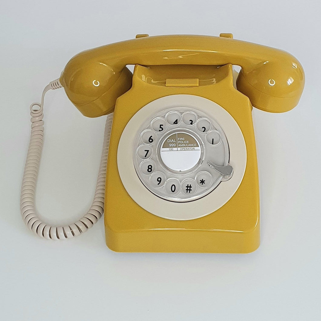 GPO 746 Rotary Telephone - Mustard
