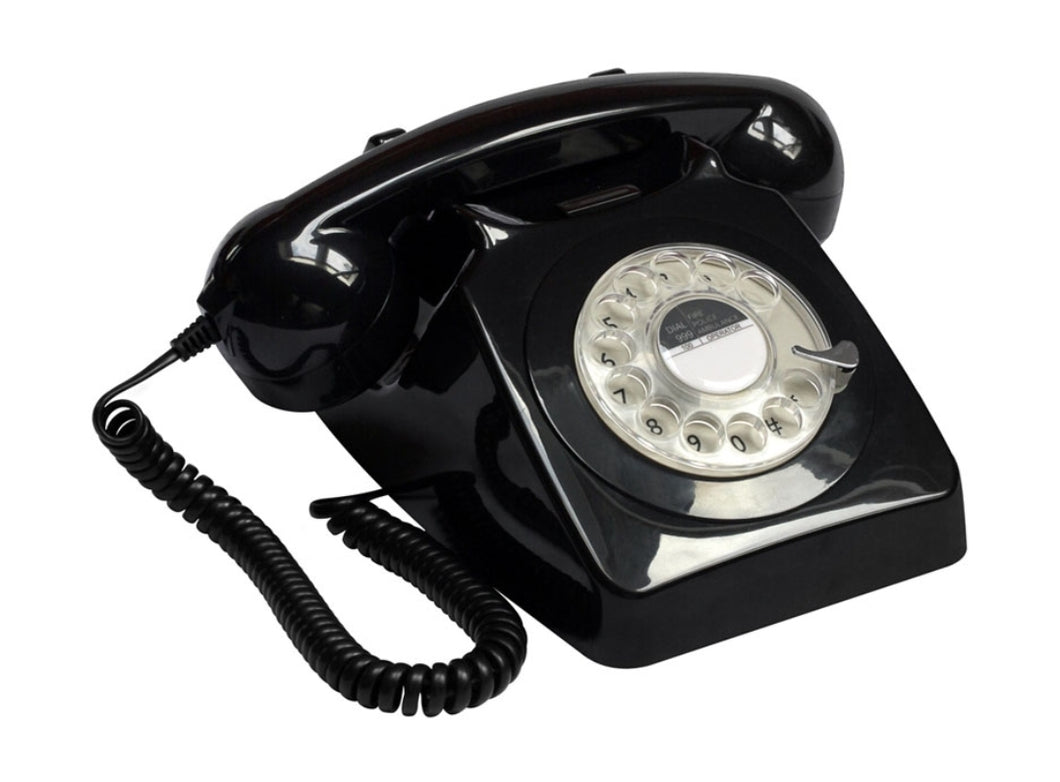GPO 746 Rotary Telephone - Black