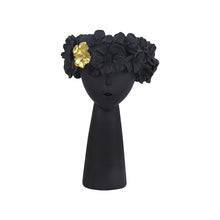 Load image into Gallery viewer, Floral Head Resin Vase - Black
